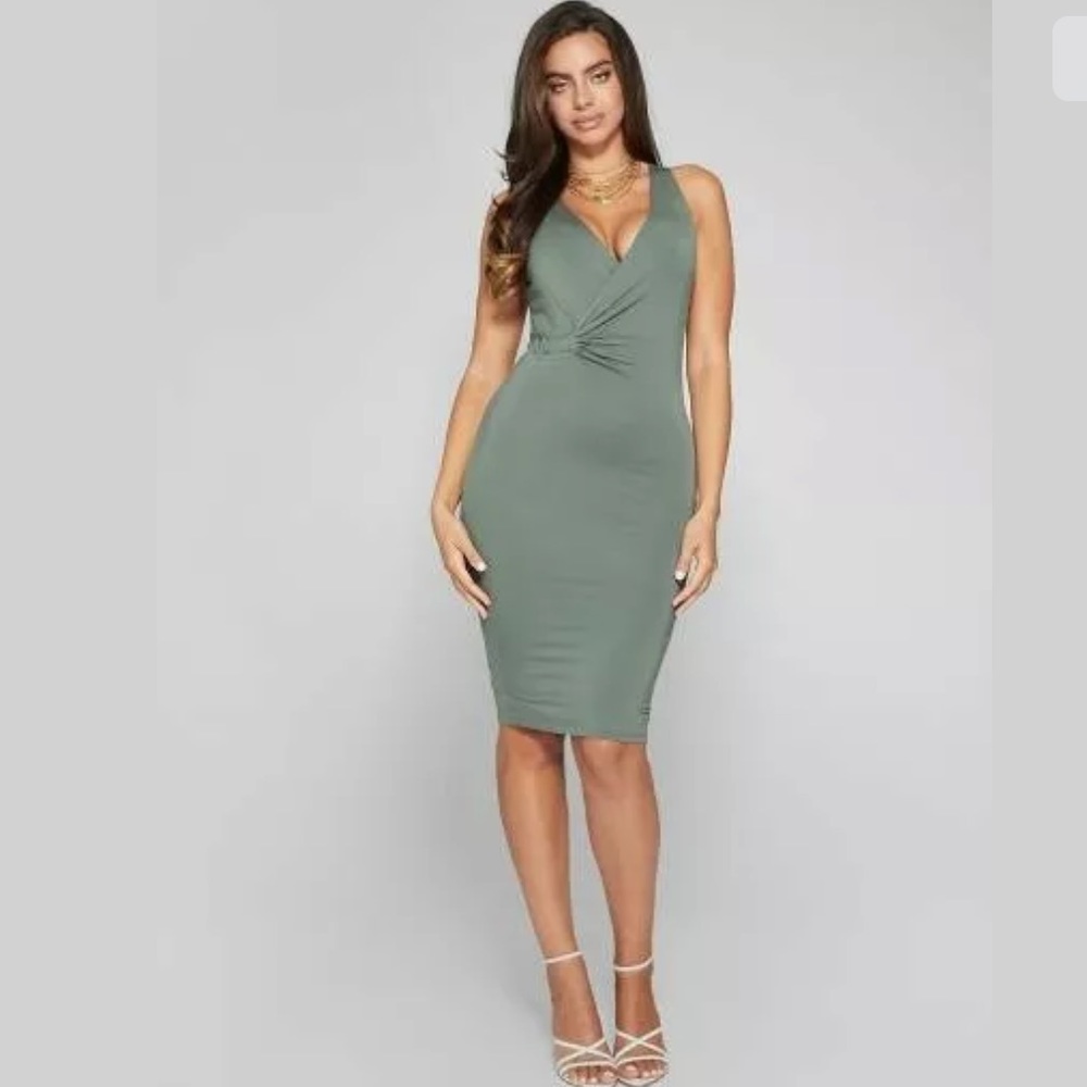 New Guess Marciano Marcel Sleeveless Midi Bodycon Black Dress S - Picture 3 of 7